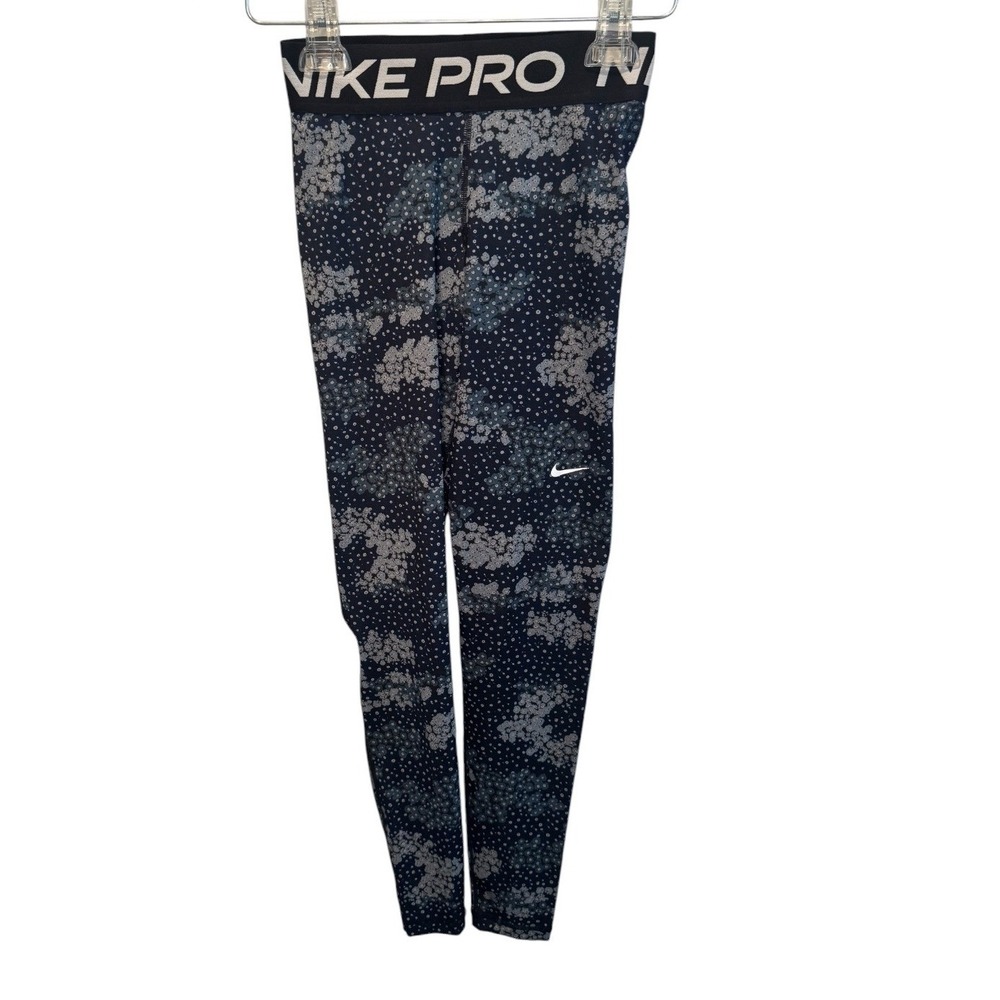 Nike Pro Womens Floral Polka Dot Dri-FIT Leggings Tights XS Gym Athleisure